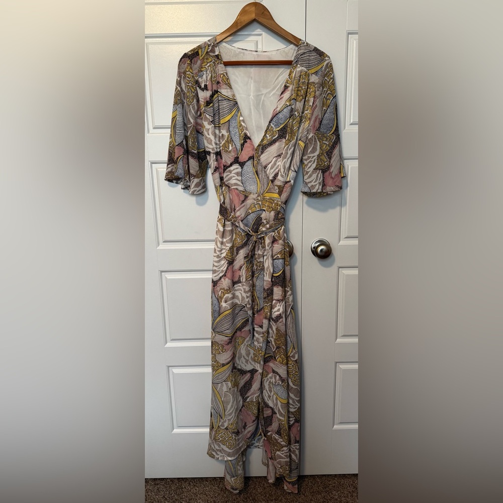 Elegant Multicolor Wrap Dress